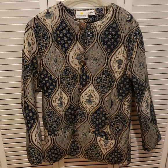 EUC Smithsonian Institution hand quilted coat M - Picture 4 of 5